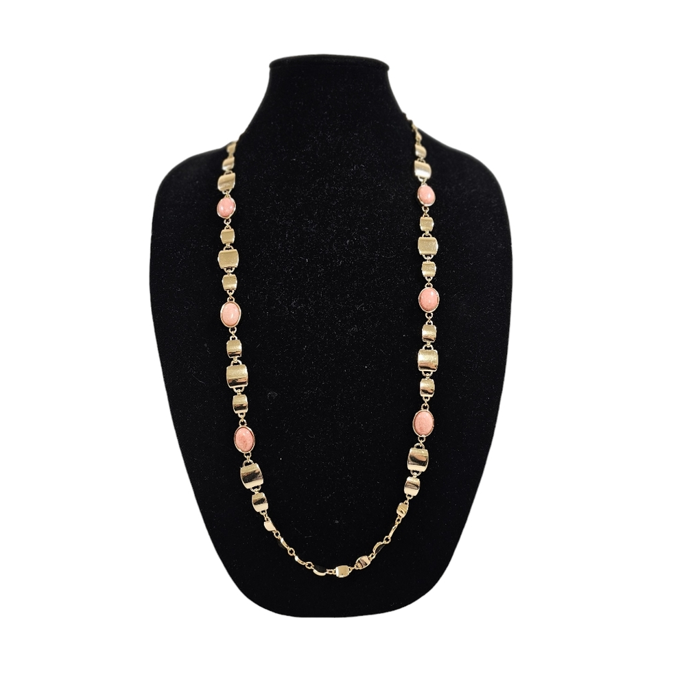 WHBM -‎ White House Black Market Semi Precious Gold & Mauve Stone Necklace - NWT
